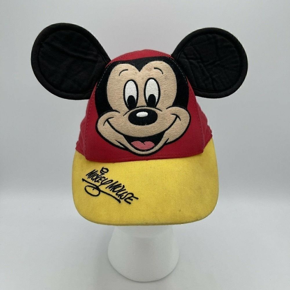 Disney Parks Mickey Mouse Red Hat With Ears Baseball Cap Toddler Embroidered